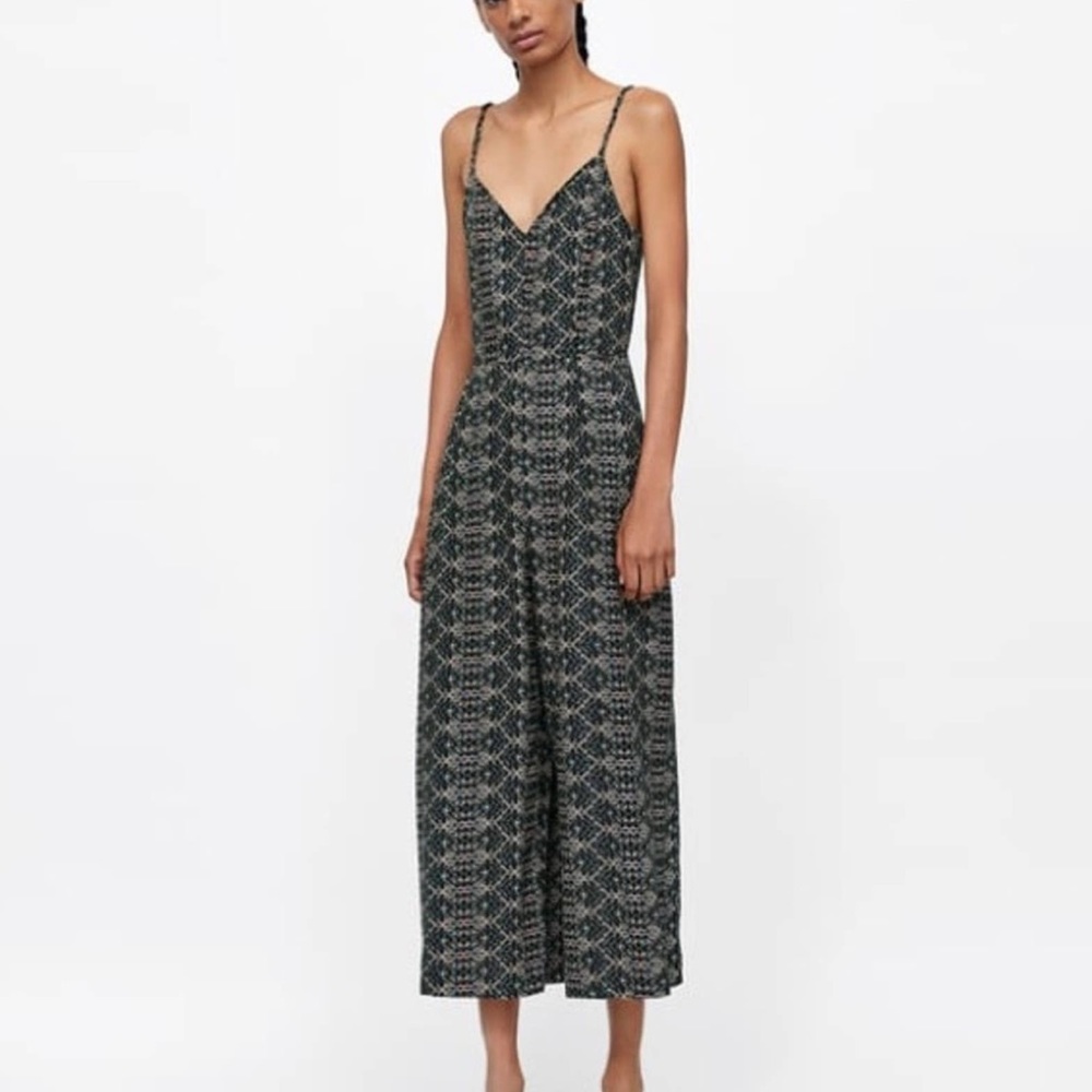 Zara Printed Strappy Jumpsuit